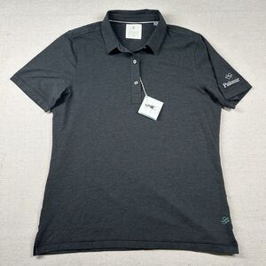 Linksoul‎ Shirt Womens XL Golf Polo Heather Charcoal Embroidered Stretch
